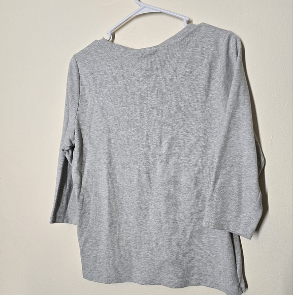 Karen Scott Gray Long Sleeve Tee - Picture 3 of 3